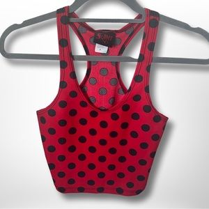 Polka Dot Halter Crop Top | Size Small